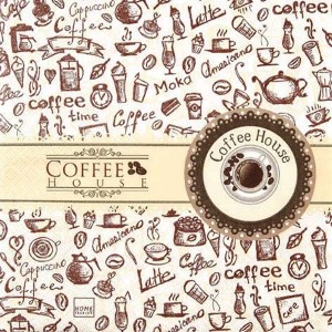 Салфетка для декупажа "Coffee House" бумажная, 211508, 33х33 см